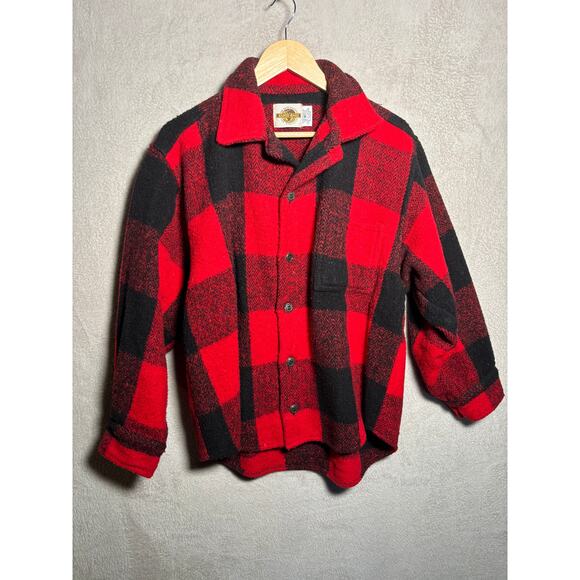 Vtg Earth Ragz Buffalo Plaid Button Jacket Coat Red Size Small - Picture 1 of 4